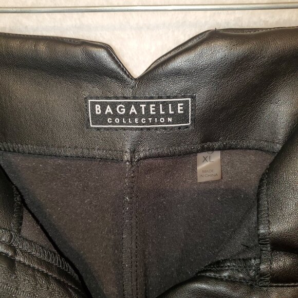 BAGATELLE COLLECTION Sz. XL Black Vegan Leather Pants! Club, Sexy Y2K Party - Picture 5 of 14